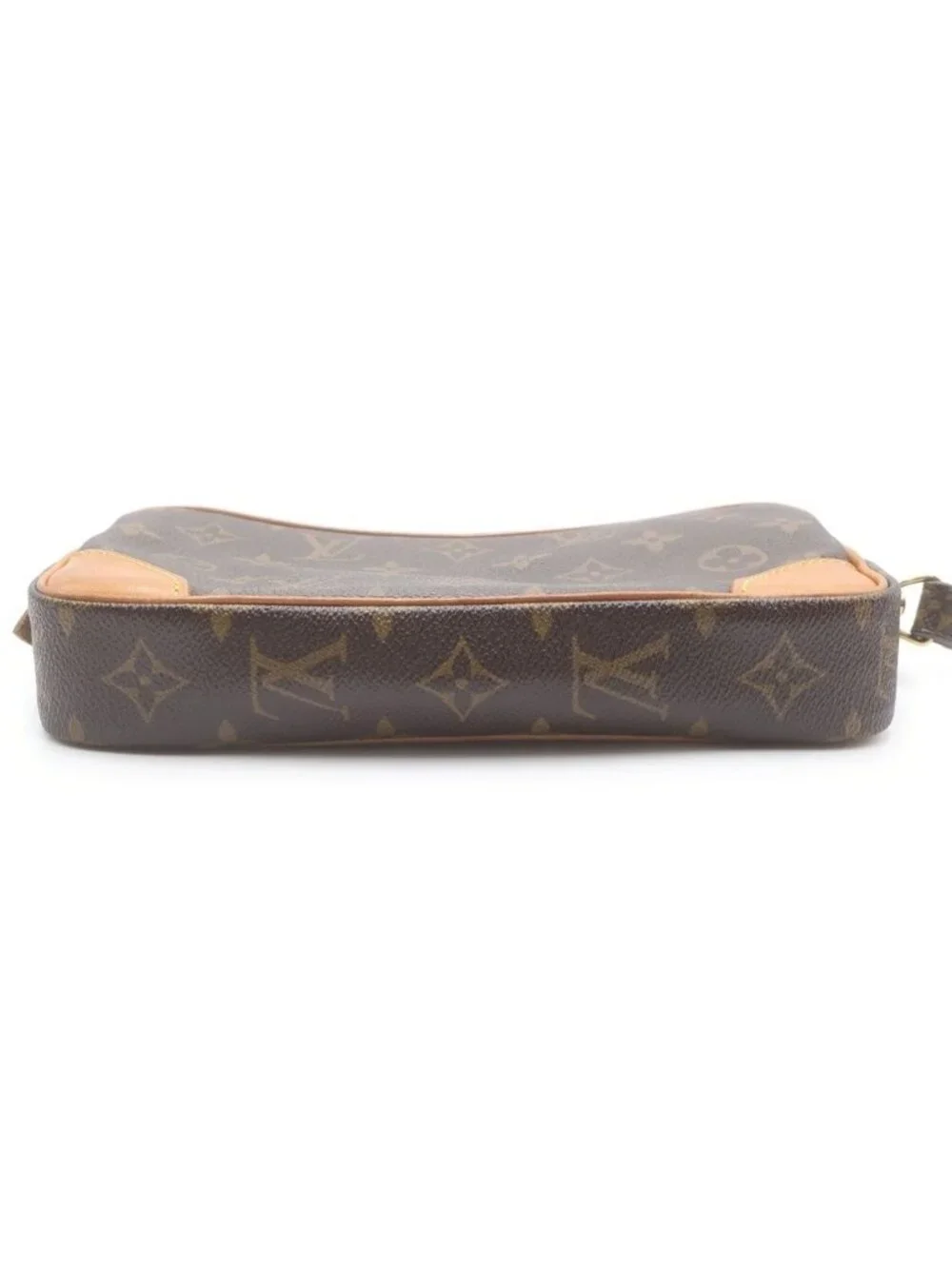 Louis Vuitton Monogram Marly Dragonne Leather Clutch Pouch Brown